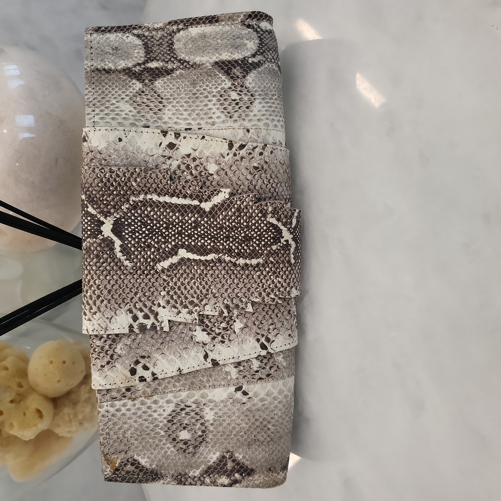 Snakeskin/ Leather Clutch Bag